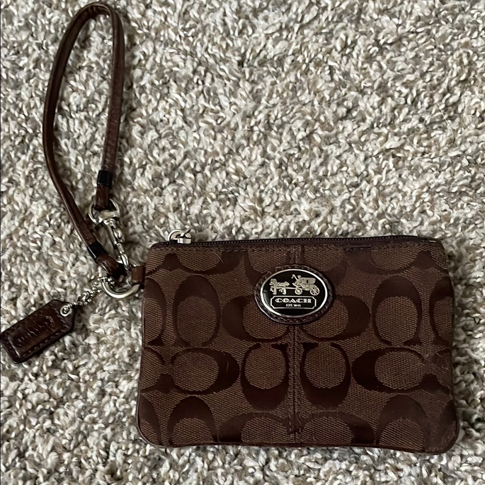 Coach Brown Wristlet